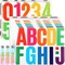 482 Pcs Alphabet Letter Stickers, 4 Inch 10 Colors Self-Adhesive Alphabet Number Sticker